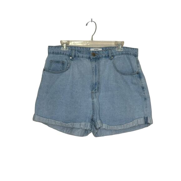 Cotton:On High Rise Flashback blue denim cuffed hem jean shorts size 12 - Picture 10 of 10